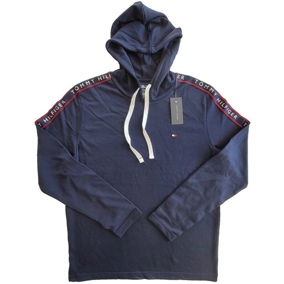 Tommy Hilfiger Men's French Terry Pullover Hoodie Medium Large Blue Lightweight - Picture 3 of 10